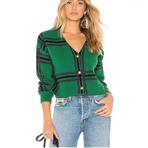 Tularosa Bellair Cardi in Green Plaid